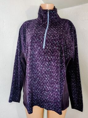 Columbia Sportswear Purple Printed Fleece 1/4 Zip Pullover